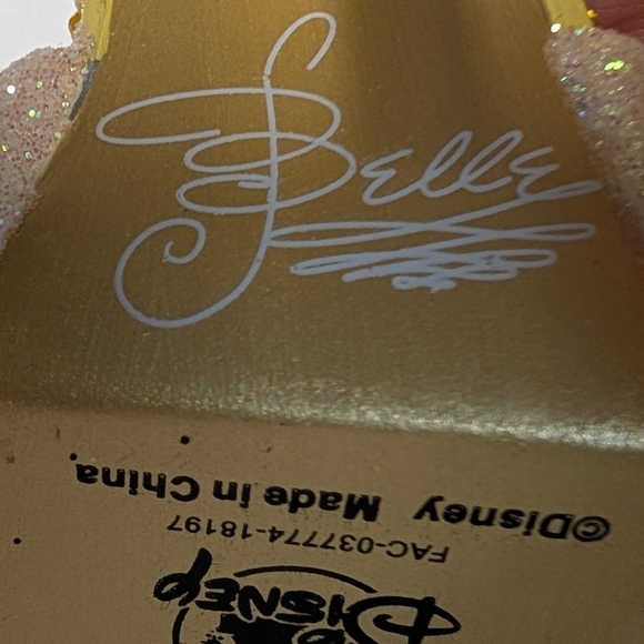 Disney Gold and Glitter Belle Shoe Ornament - Picture 5 of 5